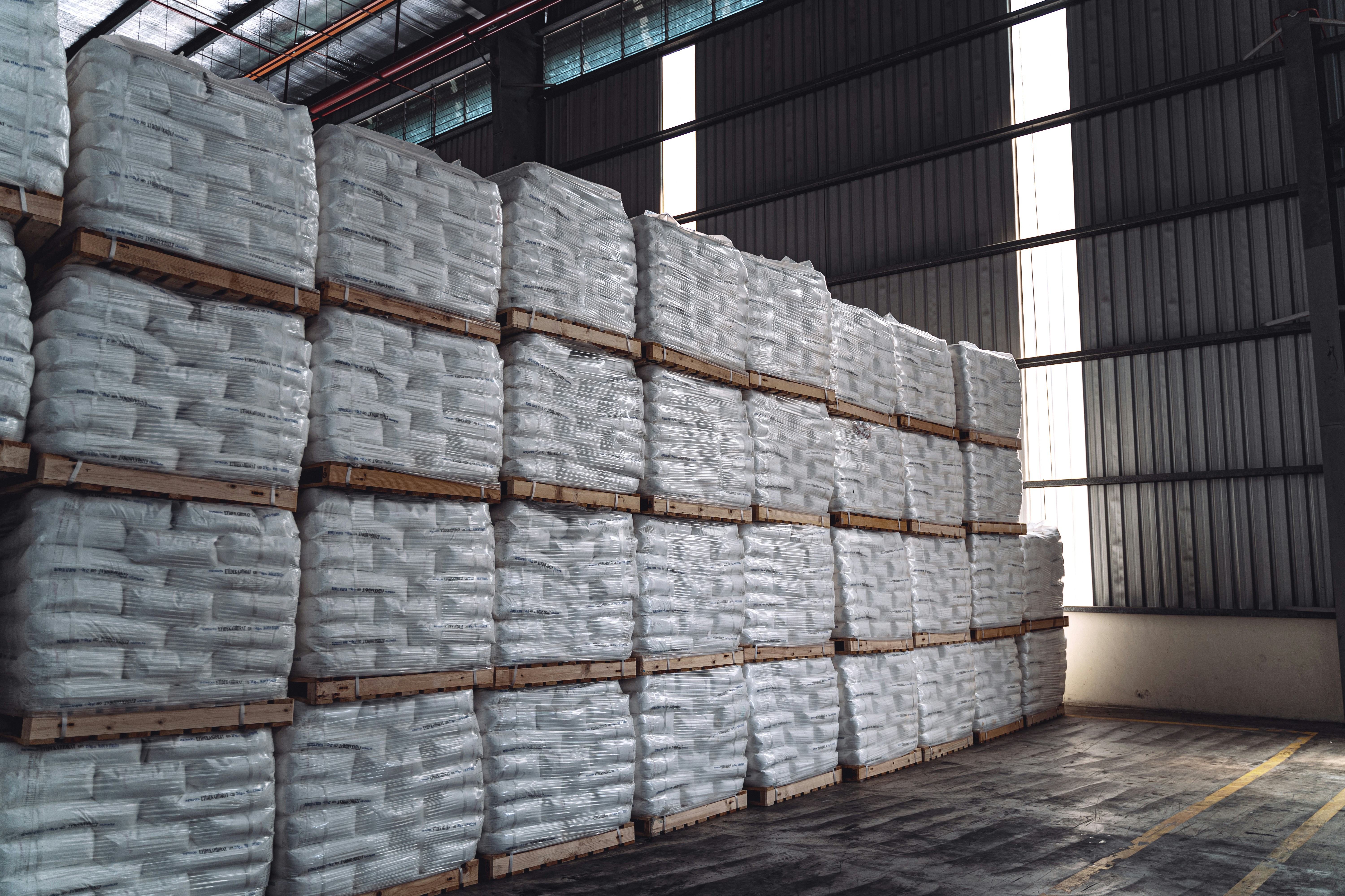 PET 8816 resin bags prepared for shipment review