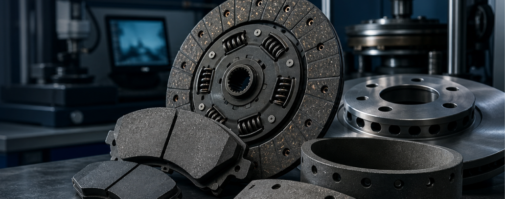 Friction material brake sheets and clutches