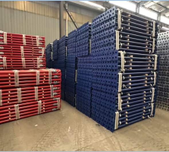 Packed scaffolding and construction steel materials