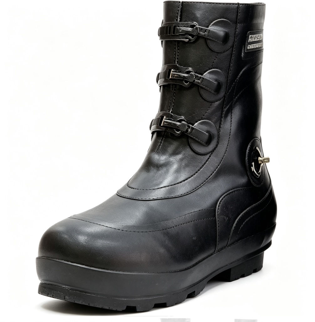 A pair of fishing boots on a waterside