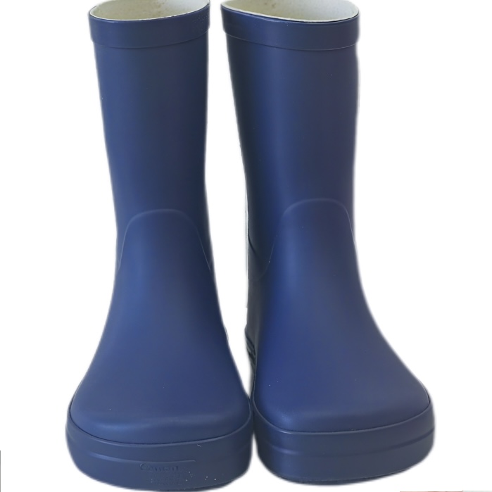 Kids navy blue latex rain boots