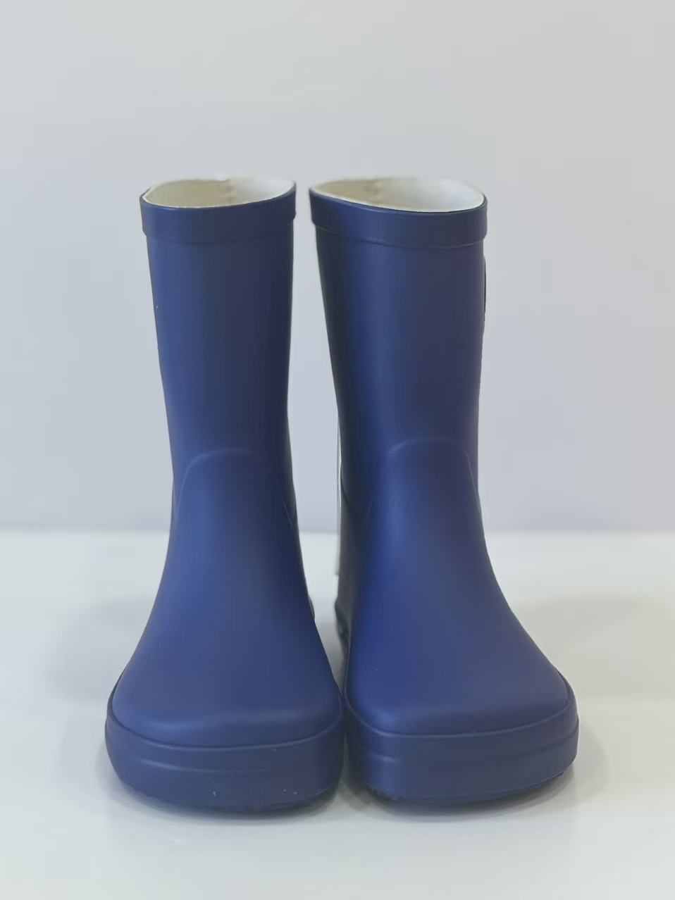 Navy blue mid - calf latex children's rain boots