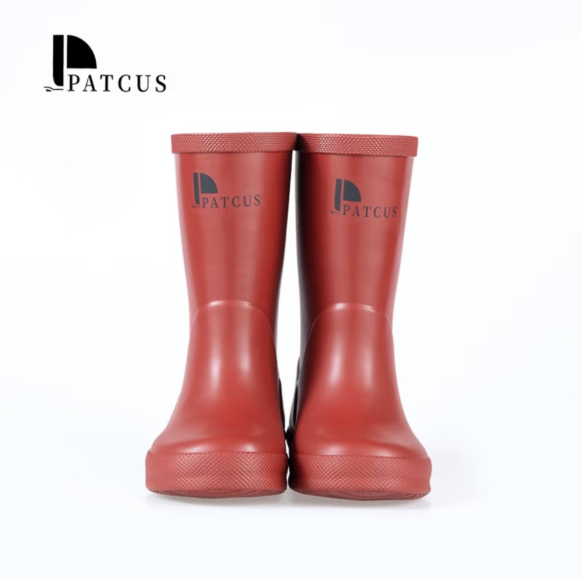Red kids rubber rain boots